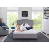 Camita Twin para Niños Tapizada Gris